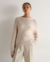 Load image into Gallery viewer, N.Peal Women's Mesh Knit Cashmere Silk Jumper Dusk Pink
