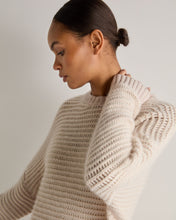 Load image into Gallery viewer, N.Peal Women's Mesh Knit Cashmere Silk Jumper Dusk Pink
