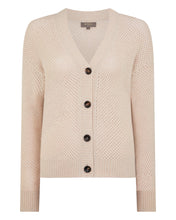 Load image into Gallery viewer, N.Peal Women's Mesh Stitch Cashmere Cardigan Ecru White Sparkle
