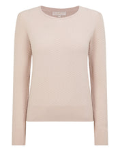 Load image into Gallery viewer, N.Peal Women's Tuck Stitch Cashmere Jumper Dusk Pink
