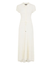 Load image into Gallery viewer, N.Peal Women's Moss Stitch Cotton Cashmere Dress New Ivory White
