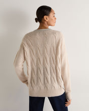 Load image into Gallery viewer, N.Peal Women's Cable Cricket Cashmere Jumper Ecru White
