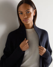 Load image into Gallery viewer, N.Peal Women's Cocooning Cashmere Cardigan Navy Blue
