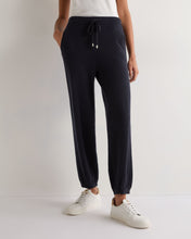 Load image into Gallery viewer, N.Peal Women's Cashmere Cuffed Lounge Trouser Navy Blue
