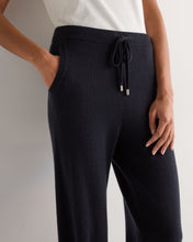 Load image into Gallery viewer, N.Peal Women's Cashmere Cuffed Lounge Trouser Navy Blue
