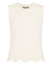 Load image into Gallery viewer, N.Peal Women's Chevron Stitch Cashmere Tank Top New Ivory White
