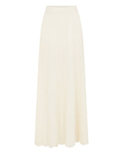 Load image into Gallery viewer, N.Peal Women's Chevron Stitch Cashmere Maxi Skirt New Ivory White
