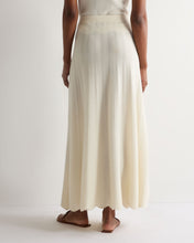 Load image into Gallery viewer, N.Peal Women's Chevron Stitch Cashmere Maxi Skirt New Ivory White
