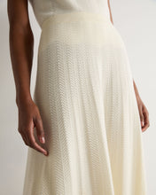Load image into Gallery viewer, N.Peal Women's Chevron Stitch Cashmere Maxi Skirt New Ivory White
