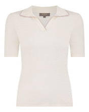 Load image into Gallery viewer, N.Peal Women's Linen Blend Collared Top New Ivory White
