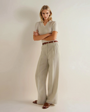 Load image into Gallery viewer, N.Peal Women's Linen Blend Collared Top New Ivory White
