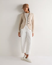 Load image into Gallery viewer, N.Peal Women's Wool Cashmere Utility Blazer Ecru White
