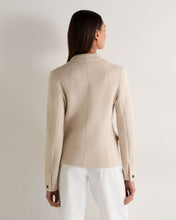 Load image into Gallery viewer, N.Peal Women's Wool Cashmere Utility Blazer Ecru White
