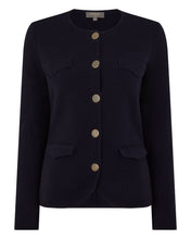 Load image into Gallery viewer, Women's Round Neck Cashmere Blazer Navy Blue
