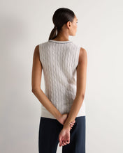 Load image into Gallery viewer, N.Peal Women's Ophelia Cable Cashmere Tank Top New Ivory White
