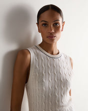 Load image into Gallery viewer, N.Peal Women's Ophelia Cable Cashmere Tank Top New Ivory White
