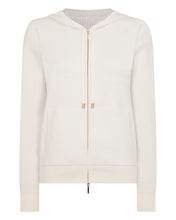 Load image into Gallery viewer, N.Peal Women's Double Faced Cotton Blend Hoodie New Ivory White
