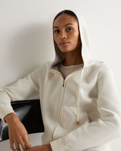 Load image into Gallery viewer, N.Peal Women's Double Faced Cotton Blend Hoodie New Ivory White
