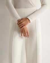 Load image into Gallery viewer, N.Peal Women's Double Faced Cotton Blend Trousers New Ivory White
