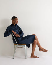 Load image into Gallery viewer, N.Peal Women's Catania Linen Shirt Dress Navy Blue
