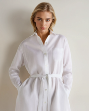 Load image into Gallery viewer, N.Peal Women's Catania Linen Shirt Dress White
