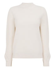 Load image into Gallery viewer, N.Peal Women's Ribbed Funnel Neck Cashmere Jumper New Ivory White
