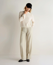 Load image into Gallery viewer, N.Peal Women's Ribbed Funnel Neck Cashmere Jumper New Ivory White
