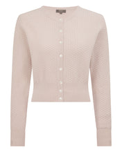 Load image into Gallery viewer, N.Peal Women's Tuck Stitch Cashmere Cardigan Dusk Pink
