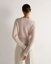 Load image into Gallery viewer, N.Peal Women's Tuck Stitch Cashmere Cardigan Dusk Pink
