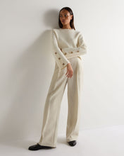 Load image into Gallery viewer, N.Peal Women's Raglan Sleeve Cashmere Jumper New Ivory White
