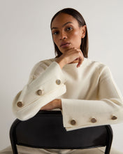 Load image into Gallery viewer, N.Peal Women's Raglan Sleeve Cashmere Jumper New Ivory White
