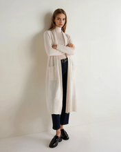 Load image into Gallery viewer, N.Peal Women's Longline Cashmere Cardigan New Ivory White
