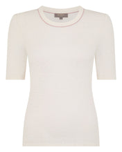 Load image into Gallery viewer, N.Peal Women's Linen Blend Round Neck Top New Ivory White
