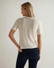 Load image into Gallery viewer, N.Peal Women's Linen Blend Round Neck Top New Ivory White

