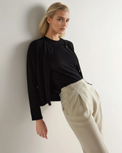 Load image into Gallery viewer, N.Peal Women's Hallie Round Neck Cashmere Cardigan Black
