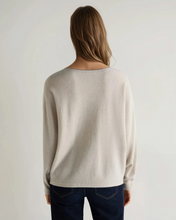 Load image into Gallery viewer, N.Peal Women's Metal Trim Batwing Cashmere Jumper Pebble Grey
