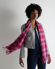 Load image into Gallery viewer, Unisex Cashmere Check Scarf Pink Check
