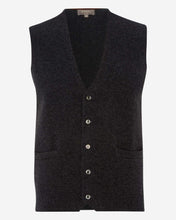 Load image into Gallery viewer, N.Peal Men's Chelsea Cashmere Waistcoat Dark Charcoal Grey
