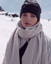 Load image into Gallery viewer, Unisex Large Woven Cashmere Scarf Snow Grey

