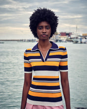 Load image into Gallery viewer, N.Peal Women&#39;s Stripe Short Sleeve T Shirt Multi
