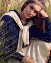 Load image into Gallery viewer, N.Peal Women&#39;s Metal Edge Hooded Cashmere Jumper French Blue
