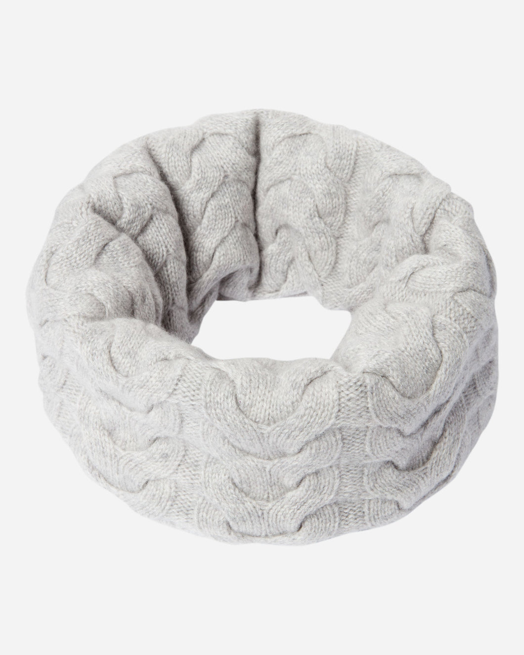 N.Peal Unisex Cable Cashmere Snood Fumo Grey
