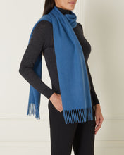 Load image into Gallery viewer, N.Peal Unisex Large Woven Cashmere Scarf Slate Blue
