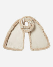 Load image into Gallery viewer, Cashmere Scarf With Fur Trim Ecru White Sand Brown
