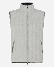 Load image into Gallery viewer, N.Peal Cable Fur Lined Gilet Fumo Grey Dark Grey
