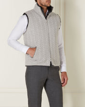 Load image into Gallery viewer, N.Peal Cable Fur Lined Gilet Fumo Grey Dark Grey
