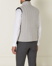 Load image into Gallery viewer, N.Peal Cable Fur Lined Gilet Fumo Grey Dark Grey
