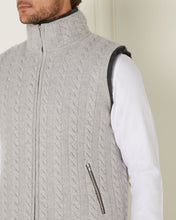 Load image into Gallery viewer, N.Peal Cable Fur Lined Gilet Fumo Grey Dark Grey
