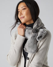 Load image into Gallery viewer, Fur Neck Warmer Charcoal Grey Tipped Fur
