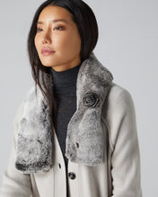 Load image into Gallery viewer, Fur Neck Warmer Charcoal Grey Tipped Fur
